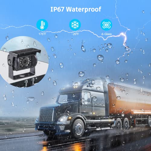 Backup Camera System, Rear View Camera 7'' Monitor Kit FHD 1080P Back Up Camera for Car Truck RV Minivan Waterproof Night Vision, Dual Channel Easy to Install Wired Camera