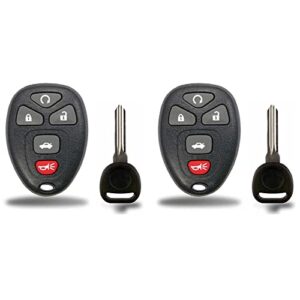 2x new replacement keyless entry remote control key fob compatible with & fits for gm chevy 22733524