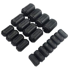(pack of 20pcs) clip-on ferrite ring core rfi emi noise suppressor cable clip for 3mm/ 5mm/ 7mm/ 9mm/ 13mm diameter cable, black