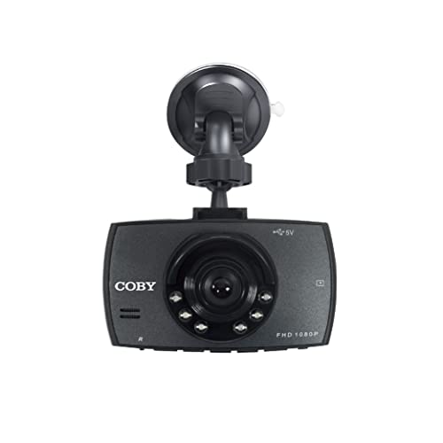 Coby 1080p Full HD Dash Cam Front Camera for Car | Car Dash Cam 4K with Night Vision Camera | Dynamic 4K Dash Cam with 2.2’’ LCD Display | Loop Recording | 8GB Memory Card, Wide-Angle Lens Dashcam