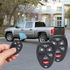 Key Fob Replacement Fits for 2007-2016 Chevy Silverado Suburban Tahoe Avalanche Equinox Express Traverse GMC Sierra Yukon Acadia Savana Cadillac Escalade Buick Enclave Saturn Vue Outlook, 6 Btn Set 2