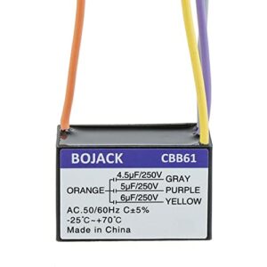 bojack cbb61 4.5uf+5uf+6uf 250v ac ceiling fan starting capacitor for compatible with harbor breeze & new tech 4 wire(pack of 1 pcs)