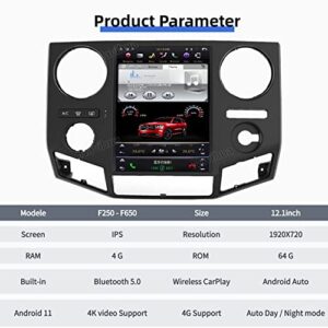 12.1" Vertical Screen Android Radio Audio Car DVD Player GPS Navigation for F250 F350 2009-2012 with CarPlay Original car Function