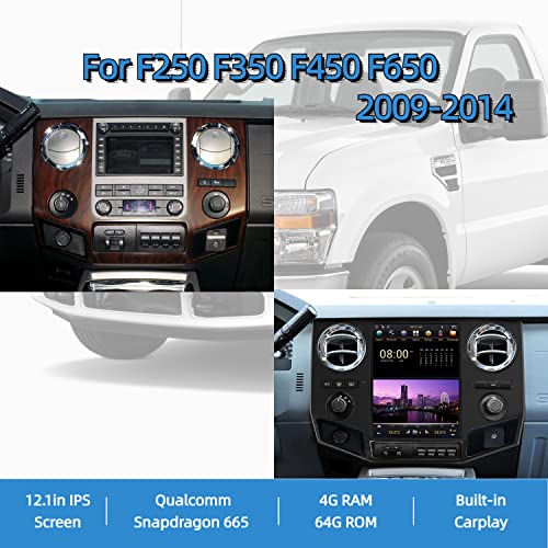 12.1" Vertical Screen Android Radio Audio Car DVD Player GPS Navigation for F250 F350 2009-2012 with CarPlay Original car Function