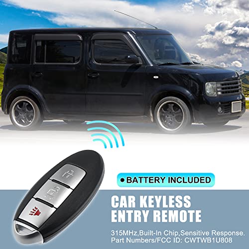 X AUTOHAUX 315MHz CWTWB1U808 Replacement Smart Proximity Insert Keyless Entry Remote Key Fob for Nissan Quest Juke 2011-2017 for Nissan Cube 2010-2014 3 Buttons 46 Chip Car Key