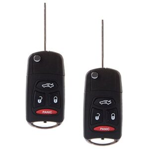 ocpty key fob shell case 4 buttons for dodge for jeep for for chrysler kobdt04a (pack of 2)
