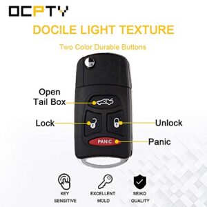 OCPTY Key Fob Shell Case 4 Buttons for Dodge for Jeep For for Chrysler KOBDT04A (Pack of 2)