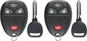 keylessoption keyless entry remote control car key fob replacement for 15913421 with key (pack of 2)