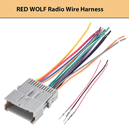 RED WOLF Stereo Replacement for GM to Install Pioneer Radio Wire Harness Connector Adapter Power Plug Cable for GM Chevy Silverado GMC 2002-2008 Model