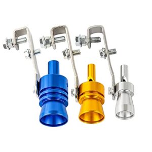 Ponpon 3Pcs Car Turbo Sound Universal Aluminum Car Turbo Whistle Muffler Pipe Whistle Car Roar Maker 3 Sizes(Random Color)