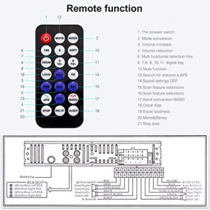 PolarLander Car Radio Audio USB/SD/MP3 Player Receiver Bluetooth Hands-Free with Remote Control Black 1 Din