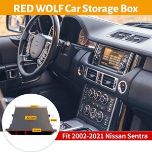 RED WOLF Car Radio Pocket Storage Select for Nissan Pathfinder/Frontier/Aramda/2004-2020, Sentra/Armada 2005-2018, Xterra 2004-2015 Stereo Single Din Storage Container Mount CD Player Dash Trim Black