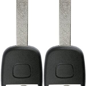 KeylessOption Uncut Blade Ignition Chip Car Transponder Key Blank For Honda (Pack of 2)