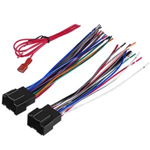 batige radio wiring harness for gm chevy 2007-2015, gmc 2006-2017, buick 2007-2014 install car stereo wire cable plug non-amplified system