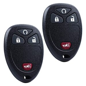 key fob keyless entry remote for 2007-2016 chevy silverado traverse equinox avalanche gmc sierra pontiac torrent saturn outlook vue (ouc60270, ouc60221), set of 2