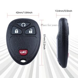 Key Fob Keyless Entry Remote for 2007-2016 Chevy Silverado Traverse Equinox Avalanche GMC Sierra Pontiac Torrent Saturn Outlook Vue (OUC60270, OUC60221), Set of 2