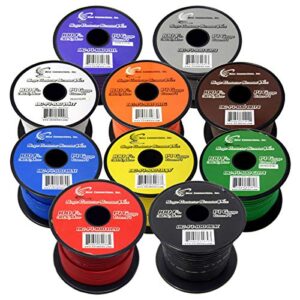 (10) spools 100′ feet 14 gauge boat automotive wire auto power cable
