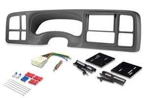 scosche install centric icgm15bn compatible with select 1999-2002 select gm trucks iso double din gray complete basic installation solution for installing an aftermarket stereo