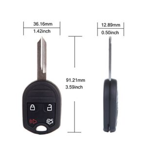 eccpp 1x ignition key fob for f-ord explorer escape mustang focus fusion edge for l-incoln ls mkx mkz mks for m-ercury sable montego mariner milan for m-azda tribute cwtwb1u793d 4 buttons