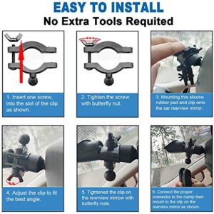 Anumit Dash Cam Mount, Universal Dash Camera Rear View Mirror Mount Holder Kit for YI, Rexing, APEMAN, Anker Roav, Aukey, CHORTAU, Z-Edge, Old Shark, KDLINKS X1, E-ACE, Peztio and Most Other Dash Cam