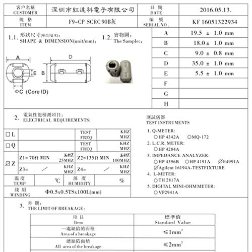 10pcs Inner 9mm 0.35'' Ferrite Clip Noise Filter Ferrite Bead Ferrite Clamps Chokes Ferrite Ring Ferrite Snap Black