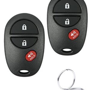 Key Fob Keyless Entry Remote fits for Tacoma Tundra Sienna Sequoia Highlander 2004-2015 Replacement Remote Control 3 Buttons Car Key FCC: GQ43VT20T-2 Packs Set of 2