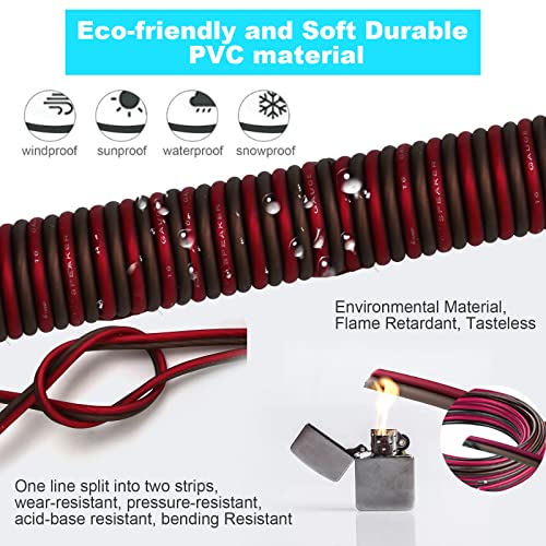 TYUMEN 50FT 16 Gauge 2 Conductor Electrical Wire, Matte Finish Semi-Transparent Red Brown Wire, 16 AWG Stranded Ultra Flexible Wire for Automotive Wire, Car Audio Speaker, 12 Volt Low Voltage Wiring