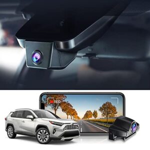 fitcamx 4k front and rear dash cam suitable for toyota rav4 2022 2023 le limited se adventure xle xse gen5 (model b), oem style, dual 2160p+1080p hd video, loop recording wifi, g-sensor, 128gb card