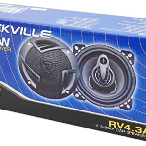 Pair Rockville RV4.3A 4" 3-Way Car Speakers 500 Watts / 70w RMS CEA Rated Total