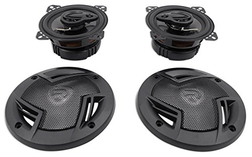 Pair Rockville RV4.3A 4" 3-Way Car Speakers 500 Watts / 70w RMS CEA Rated Total