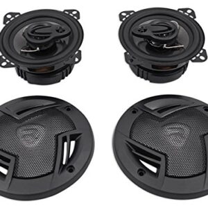 Pair Rockville RV4.3A 4" 3-Way Car Speakers 500 Watts / 70w RMS CEA Rated Total