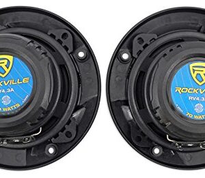 Pair Rockville RV4.3A 4" 3-Way Car Speakers 500 Watts / 70w RMS CEA Rated Total