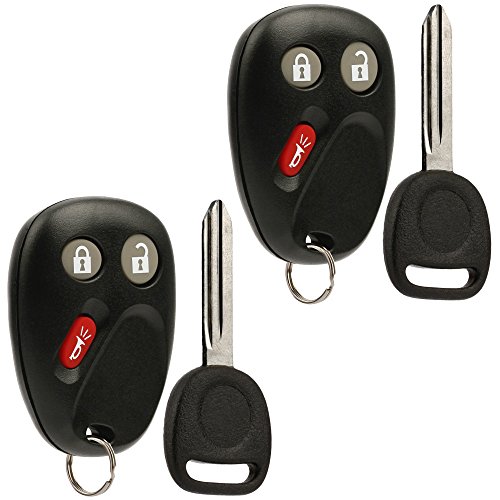 Key Fob Keyless Entry Remote with Ignition Key fits 2003-2006 Chevy Avalanche Equinox Silverado SSR Suburban Tahoe/GMC Sierra Yukon/Hummer H2 / Pontiac Torrent/Saturn Vue (LHJ011), Set of 2