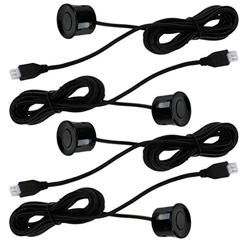 Coshar Parking Sensor, Car Reverse Backup Radar Sensor Cable System with 8.2ft/2.5m, Universal for Auto Vehicle, 4 Pack