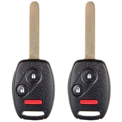 cciyu Replacement Uncut Ignition Key Keyless Entry Car Remote Transmitter Fob 2 X 3 Buttons Replacement fit for Honda for Civic Lx for Odyssey N5F-S0084A