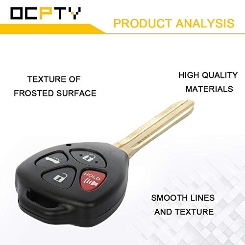 OCPTY 1 X Flip Key Entry Remote Control Key Fob Transmitter Replacement for 2010 2011 2012 2013 for Toyota COROLLA 4 Buttons 315 Mhz