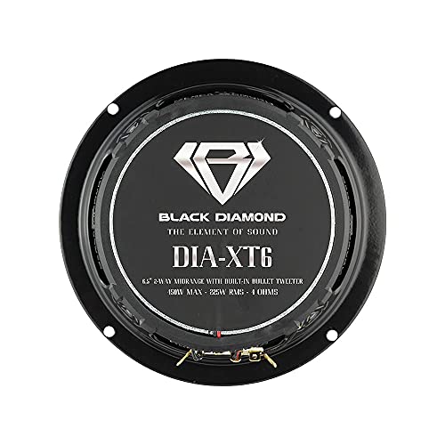 BLACK DIAMOND Dia-XT6 6.5" 2-Ways MidRange Loudspeaker with Built-in Bullet Tweeter 4-Ohm 450 Watts (1 Speaker)