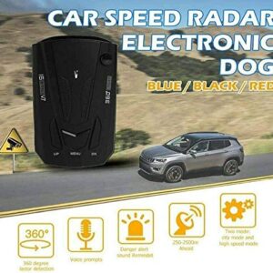 Radar Detector for Cars, 2023 Newest Laser Radar Detectors, Voice Prompt Speed, Vehicle Speed Alarm System, Led Display, City/Highway Mode, Car 360 Degree Automatic Detection(Black - AB)