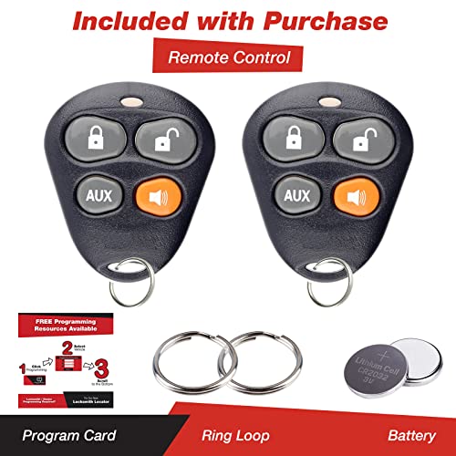 KeylessOption Keyless Entry Remote Starter Car Key Fob Alarm for Aftermarket Viper Automate EZSDEI474V 474V (Pack of 2)