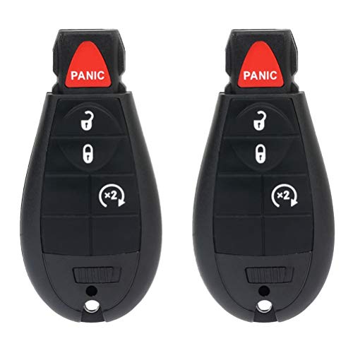 ANGLEWIDE Car Key Fob Keyless Entry Remote Replacement for Ram 4000 4500 5500 1500 2500 3500 15-17 (FCC GQ4-53T) 4 Buttons 2pad