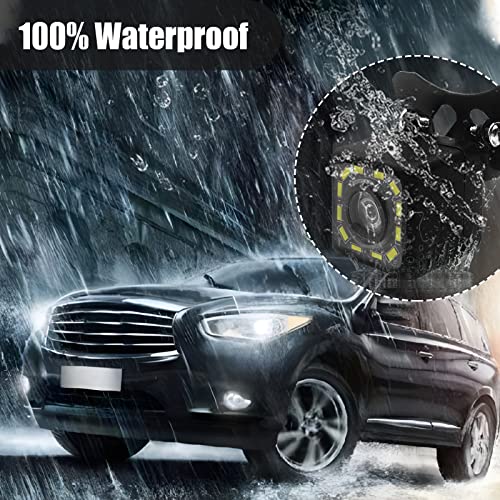 Car Backup Camera, Waterproof Ultra HD 12 LED Night Vision Rear View Camera, 170° Wide View Angle Long License Plate Frame Camera, Universal Cars, SUV, Trucks, RV