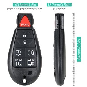 Keyless Remote Smart Key Fob Replacement Fit for Chrysler Town and Country 2008-2016, Dodge Grand Caravan 2008-2020, M3N5WY783X, IYZ-C01C Part # 267F-5WY783X 2701A-C01C