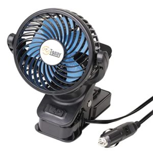 tn tonny 12v 4″ car cooling fan mini 12 volt clip on fan rv/truck vent fan flexible with adjustable clamp&cigarette lighter plug