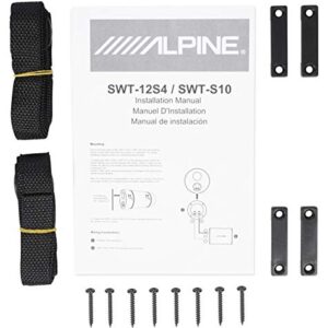 Alpine SWT-12S4 1000 Watt 12" Car Audio Bass Tube Subwoofer Bundle with Amplifier and Amp Kit