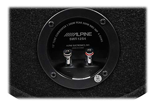 Alpine SWT-12S4 1000 Watt 12" Car Audio Bass Tube Subwoofer Bundle with Amplifier and Amp Kit