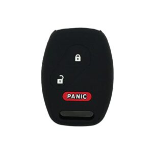 segaden silicone cover protector case holder skin jacket compatible with honda 3 button remote key fob 2 btn + panic cv4215 black
