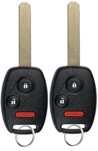 keylessoption keyless entry remote control uncut car ignition chip key fob replacement for honda ridgeline odyssey oucg8d-380h-a (pack of 2)