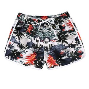 Andongnywell Women's Casual Shorts Quick-Drying Printed Waterproof Beach Pants Mini Pants Short Trousers (Multicolor 1,Large)