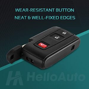 HelloAuto Key Fob Fit for 2004-2009 Toyota Prius 3 Buttons Replacement Keyless Entry Smart Remote Key. FCC ID: MOZB31EG P/N: 2584A-B31EG, 89994-47061 (ONLY FITS Silver Logo)