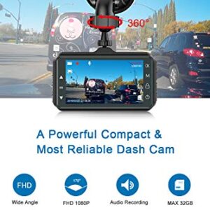 Dash Cam for Cars 1080P FHD 2022 Car Dash Camera for Cars CHORTAU 3 inch Dashcam with Night Vision,170°Wide Angle, Parking Monitor, Loop Recording, G-Sensor